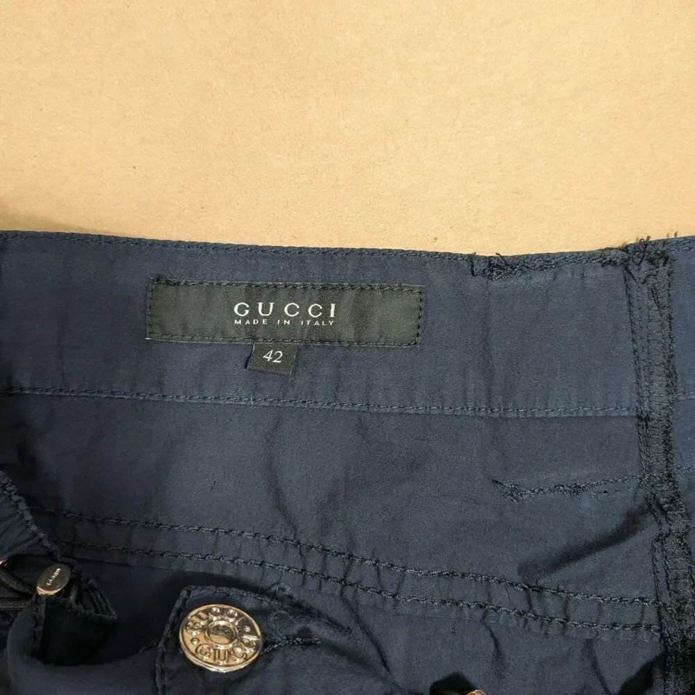 Gucci navy 100% cotton jogger pants, Italian size 42
